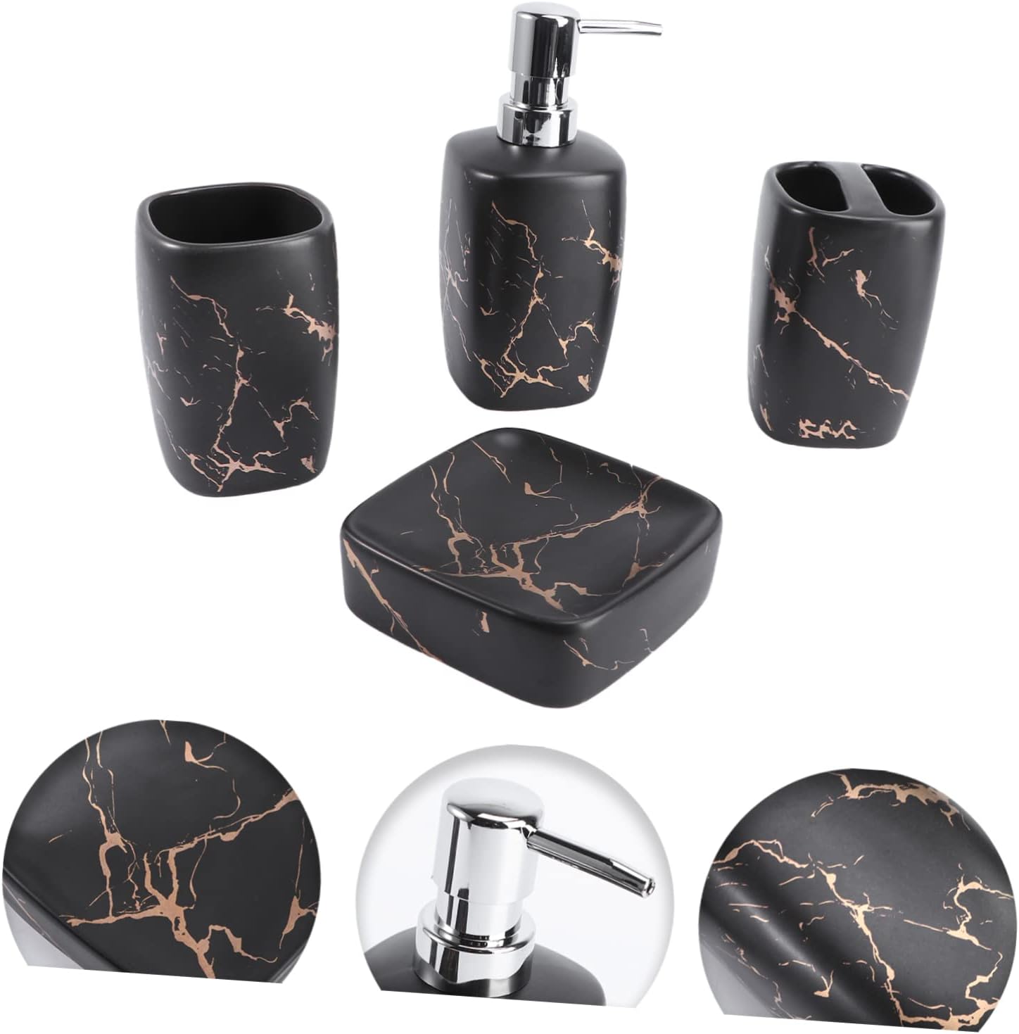 Cabilock 1set Bathroom Washing Accessory Elegant Toothbrush Rack Cup Set Sanitary Ware for Home Use Square Matte