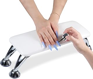 Nail Arm Rest Cushion, Pre-Assembled Manicure Hand Rest for Nails Professional Nail Hand Rest Cushion Pillow for Acrylic Nails Tech Home & Nail Art Salon (White)