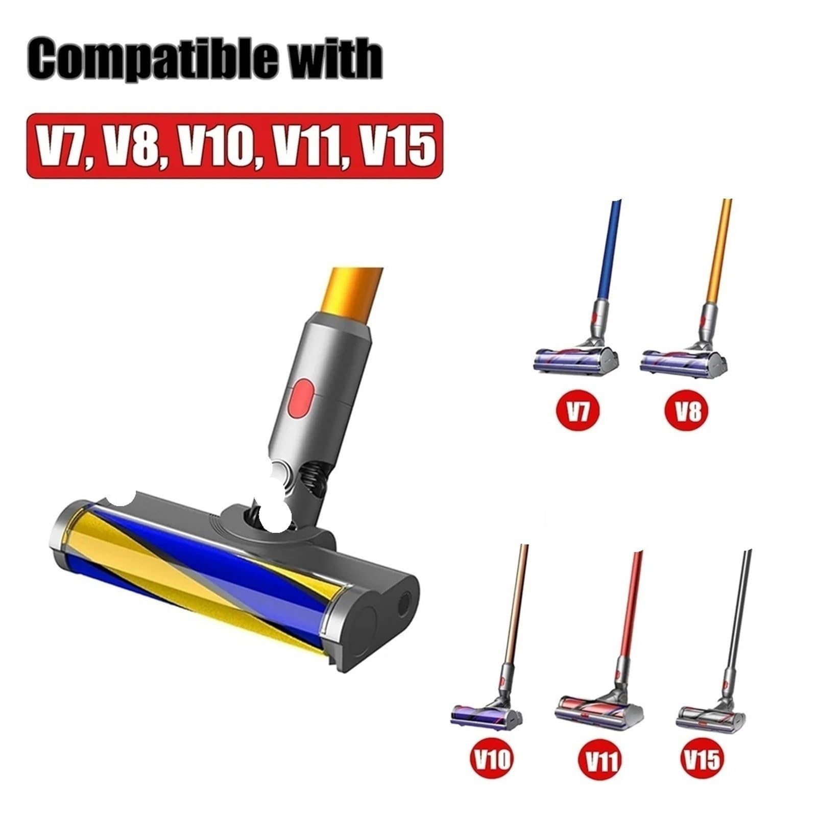Testina per Pavimenti Duri, Compatibile con Dyson V7, V8, V10, V11, V15