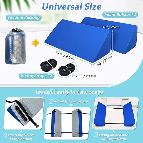 Miniatura 5 de AOSSA Barandilla de cama de espuma para adultos mayores, barandillas de seguridad, almohadillas de riel lateral de cama suave, almohadillas de riel