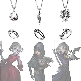 [XZCWGL] 第五人格 Identity V 指輪 ネックレス 写真家 占い師 血の女王 リング ペンダント人気 キャラクター コスプレ 小物 プレゼント 人気 キャラクター アクセサリー 日常用 装飾品 萌えグッズ 誕生日 周辺 記念 男女兼用 (指輪+ネックレス,写真家) [並行輸入品]