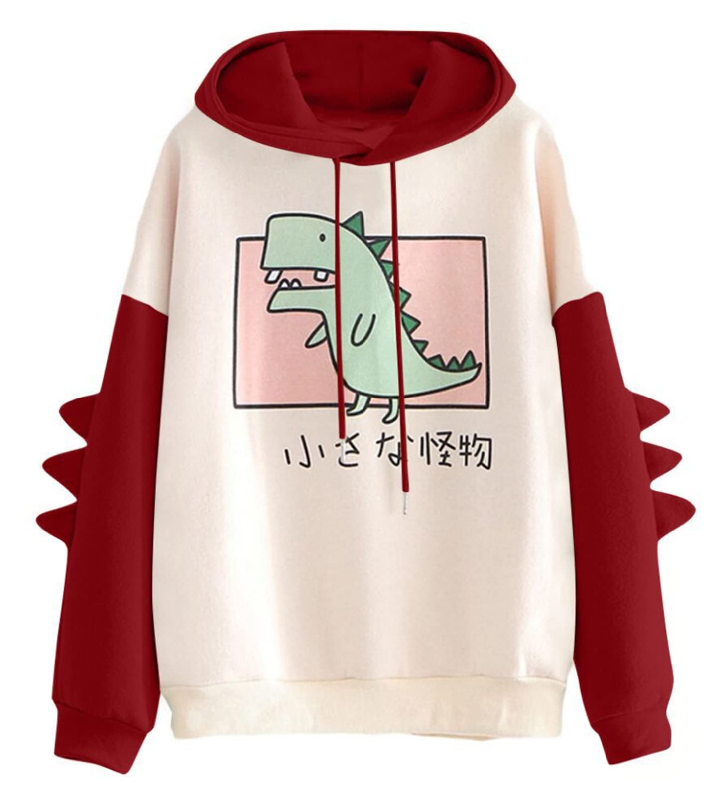 YUUOKPODinosaur Hoodie Kawaii Pullover Cute Hooded Sweatshirt For Teengirls