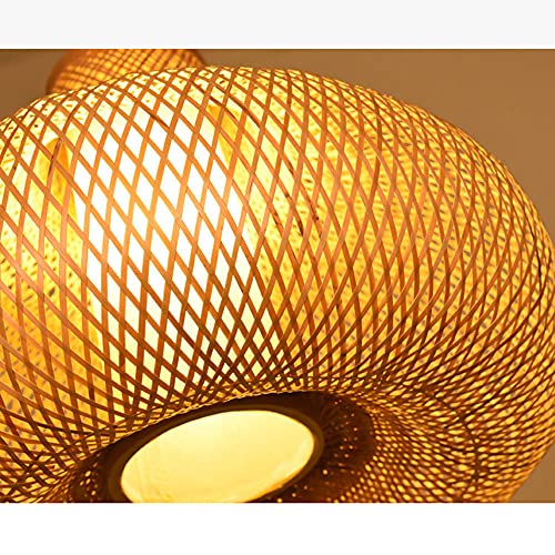 Lustre v-intage bambou tissé de style chinois, luminaire créatif haute finition pour chambre - 5