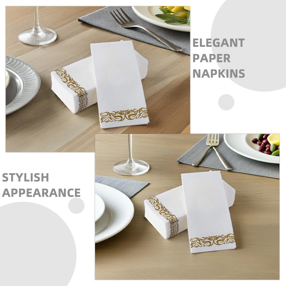 PLAFOPE 75 servilletas desechables: elegantes servilletas de papel de seda con estampado de 6 pliegues de 40 x 30 cm, ideales para bodas, cumpleaños y cenas formales.