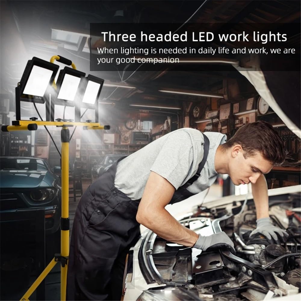 Lampa robocza Led o mocy 300 W ze stojakiem 30 000 lumenów o wysokiej jasności Wodoodporna, przenośna lampa budowlana Statyw ze stopu aluminium 1,8 m
