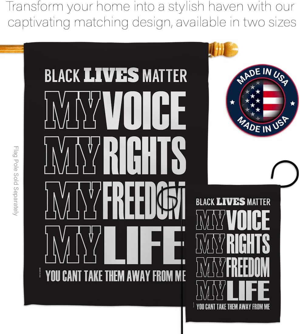 Black Lives Matter Freedom House Flag Pack Support Cause BLM Anti Racism Revolution Movement Equality Social Our Troops Decoration Banner Small Garden Yard Gift Double-Sided, 28" x 40", Thick Fabric