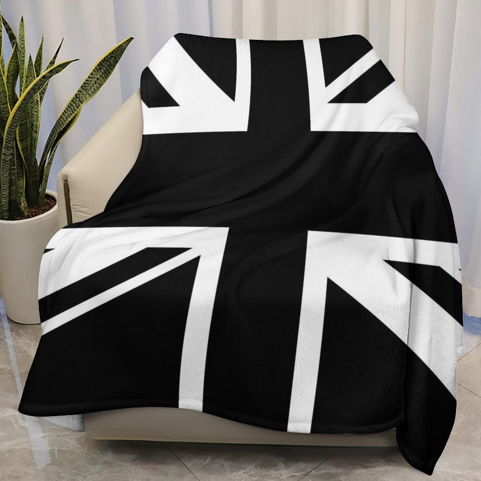 Tradesforu Union Jack Flag Fleece Throw Blanket For Couch - Thick Fuzzy Warm Soft Dog Blankets And Throws For Sofa, 40X50 Inches
