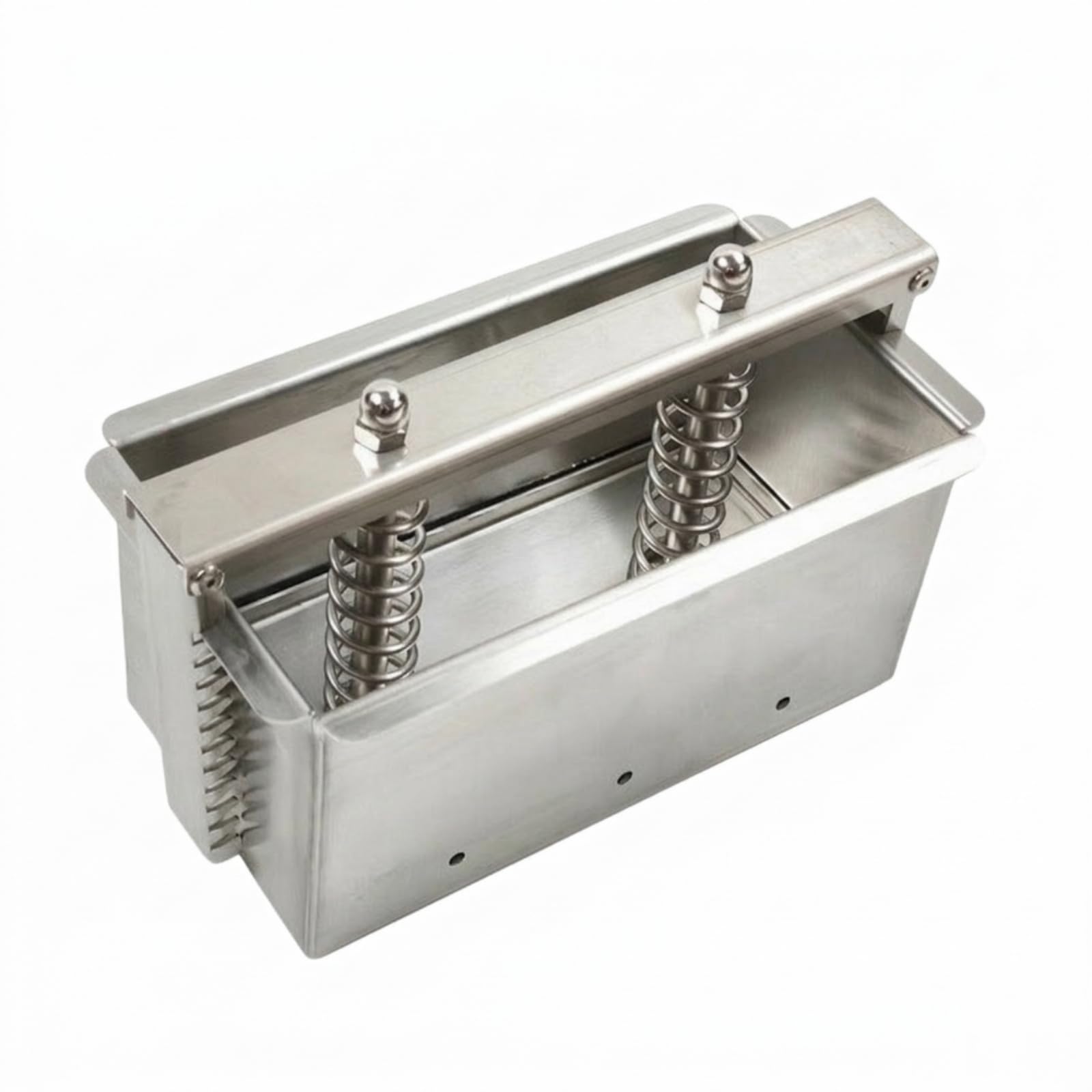 Pressa per Carne Stampo Pâté Yogurt Pressato in Acciaio Inox 304 Antiruggine con Chiusura di Blocco Smontabile per Pulizia Igienica Adatta Creativi, 200×100×70 Mm, Fondo Rimovibile