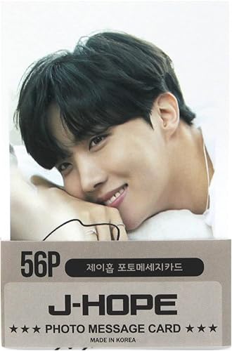 ZEESOON K-POP IDOL Group - Juego de 56 tarjetas de mensajes fotográficos (postal56 hojas) o tarjeta transparente (BTS J-HOPE)