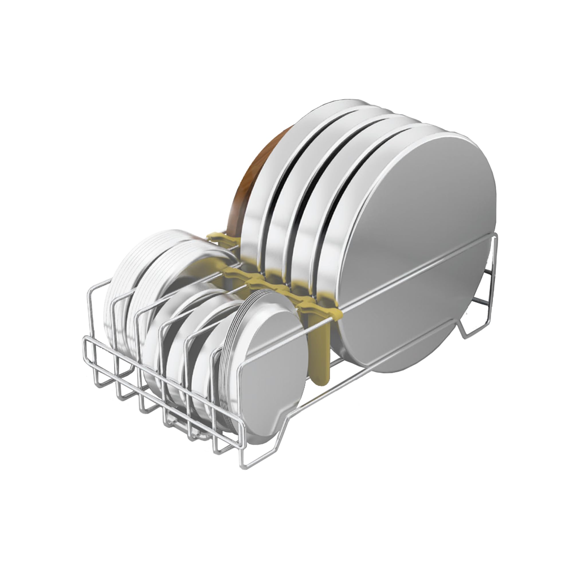Godrej Universal SKIDO Thali Organizer – Variant 15 | Modular Kitchen Basket for Plates, Thalis & Steel Dinnerware Storage