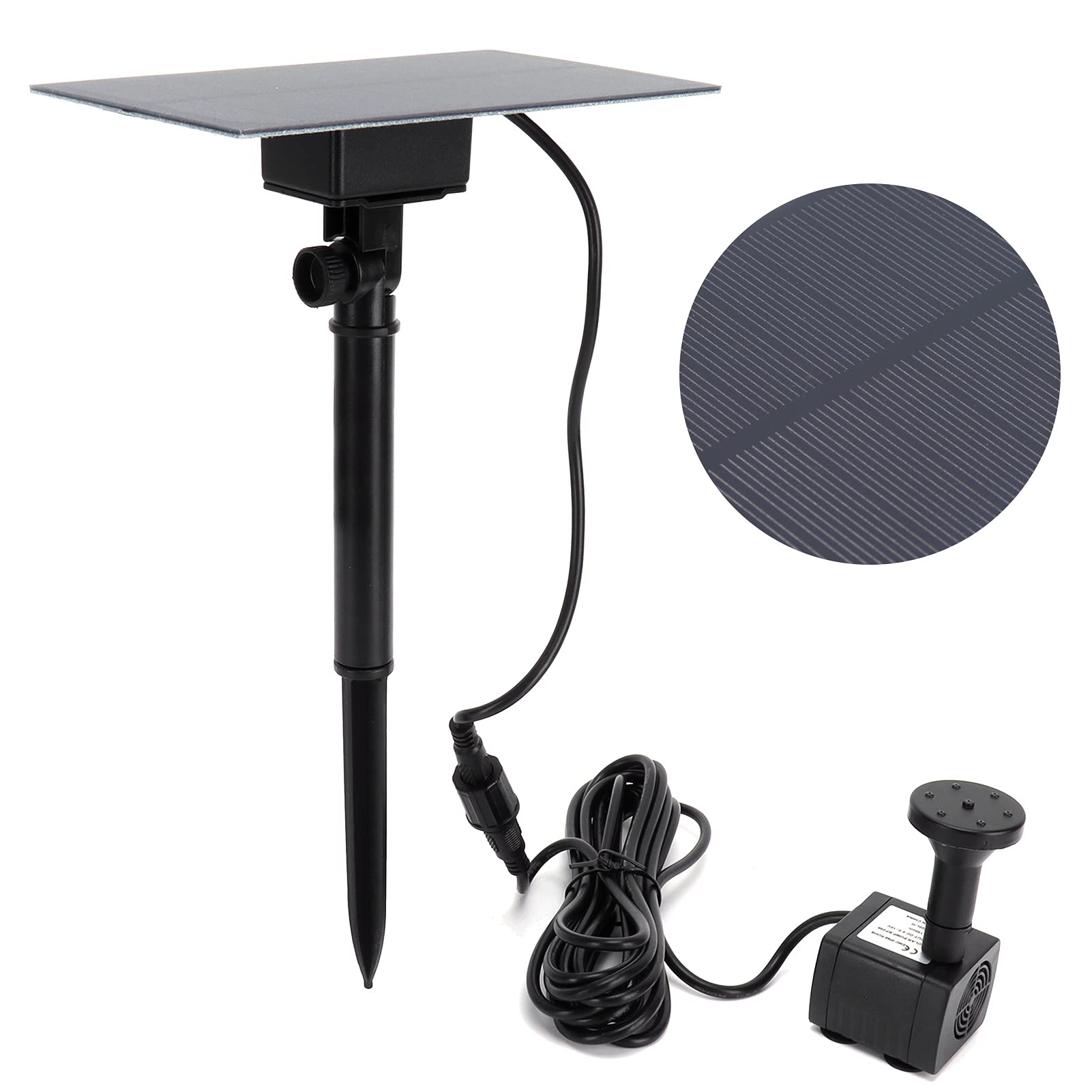 CHICIRIS Ensemble de Pompe de Fontaine à énergie Solaire élégant pour Bains d'oiseaux et Petites Piscines - ABS Durable avec 4 Buses - Décoration Extérieure