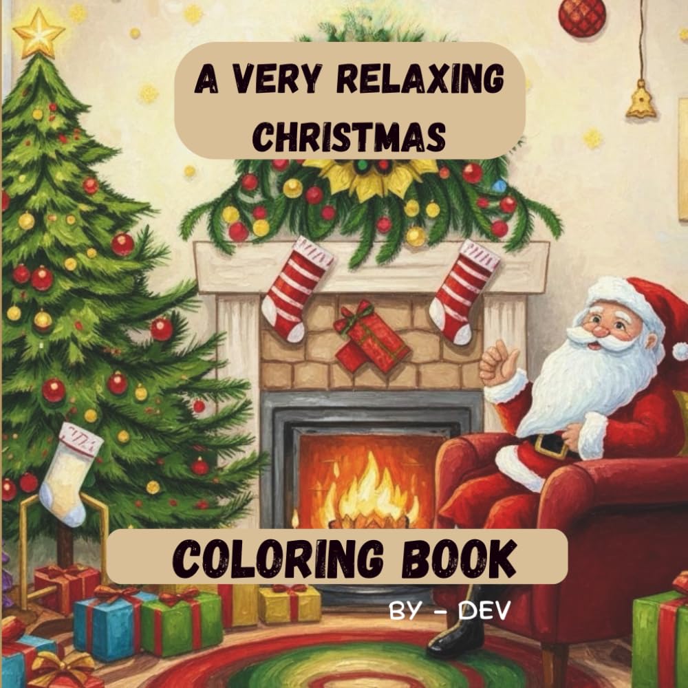 Christmas Coloring Book: Relaxing Holiday Spaces: Relaxing Cozy Spaces, Festive Holiday Scenes & Stress-Free Coloring for All Ages