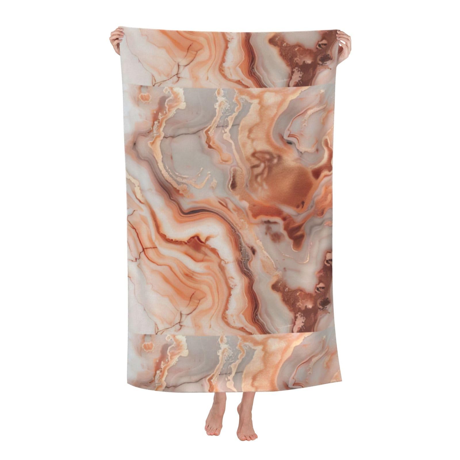 Cbaaghh Rose Gold Marble Print Adult Beach Towels,Beach & Pool Towel,Beach Towels,Towels For Camping
