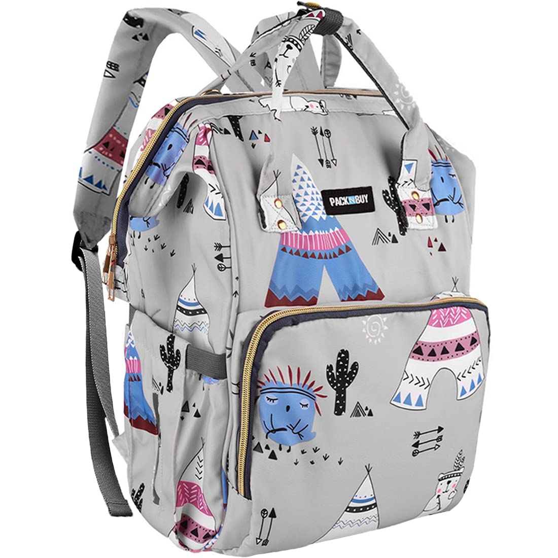 PACKNBUY Diaper Bag for Mom Dad for Travel Baby Bag (Grey)-image-34
