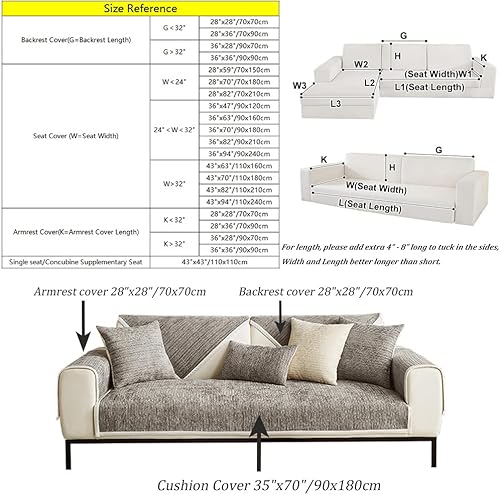 Miniatura 2 de Divertidas fundas mullidas para sofá, funda simple de felpilla a rayas antiarañazos, fundas de sofá de chenilla, lavables para sofá seccional,