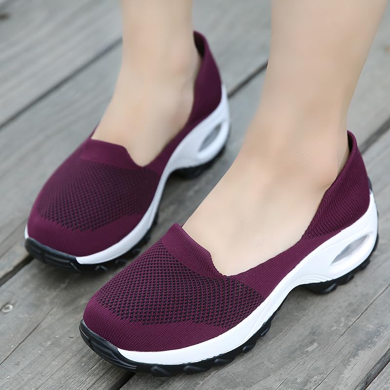 Walking Shoes Women Slip on Sneakers Non Slip Work Arch Support Tennis Plantar Fasciitis Orthopedic Breathable Mesh Comfortable Ladies Nursing2