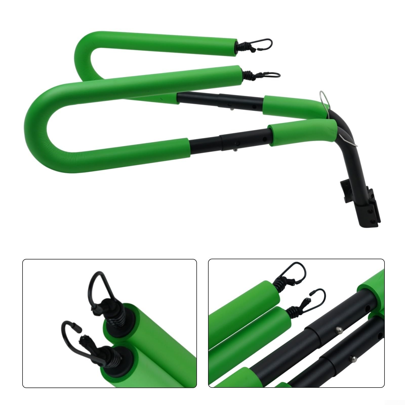 Soporte de bicicleta portátil para tablas de surf, construcción de aluminio para tablas cortas y tablas de snowboard, seguro y resistente (verde)