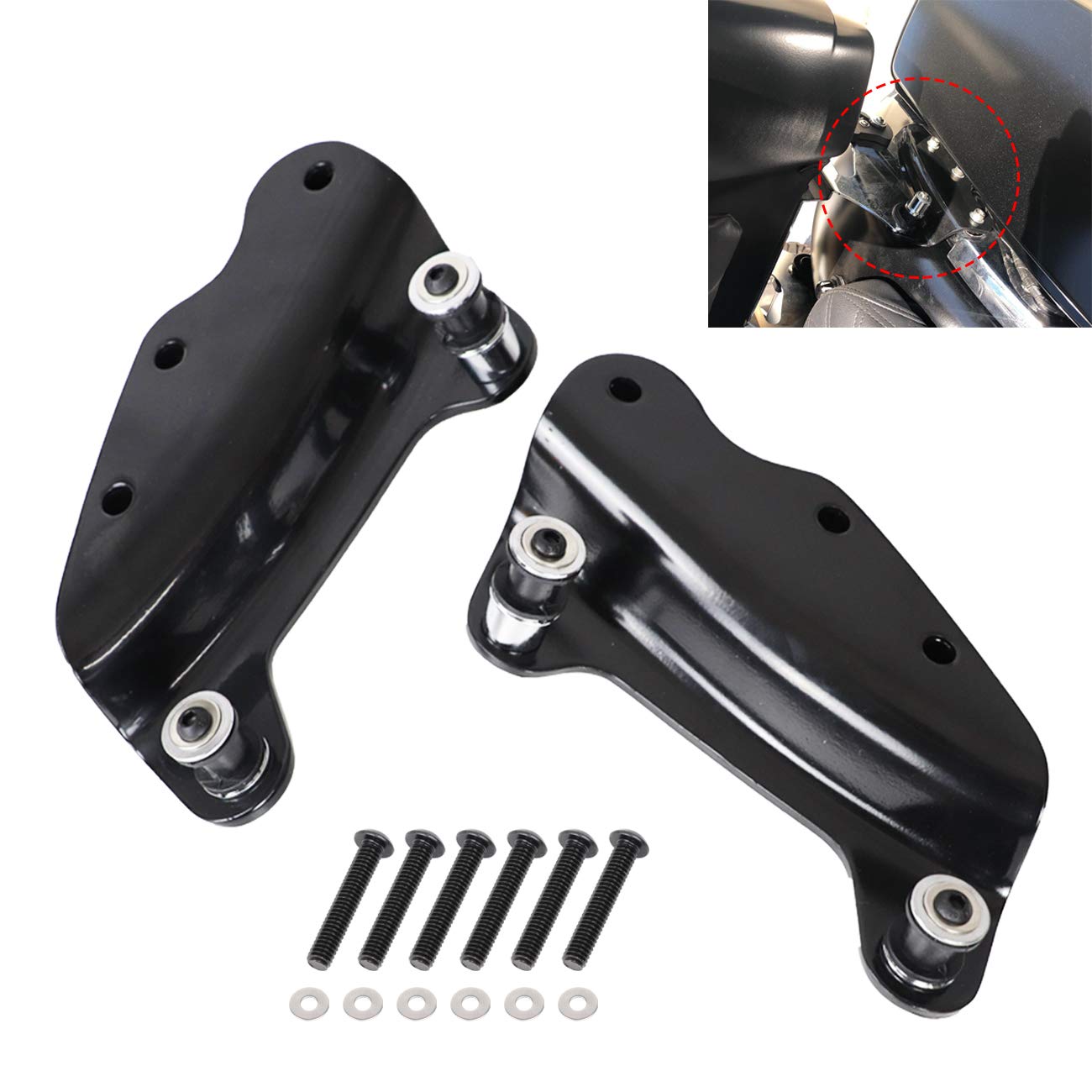 AUFER Black 4-Point Docking Hardware Kit for Touring Road King Road Glide Street Glide Electra Glide 2009-2013