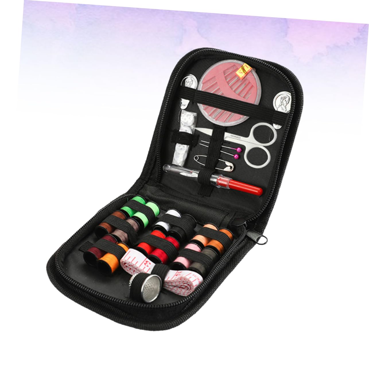 STOBOK 3juegos Kit De Costura Portátil Tijeras y Accesorios Para Viajes y Uso Doméstico Herramientas De Costura Prácticas y Completas Con Funda De Almacenamiento
