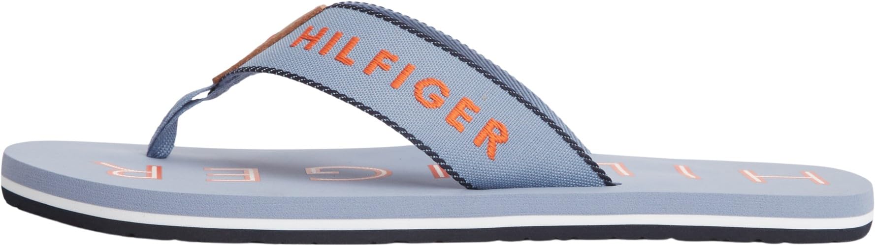 Tommy Hilfiger Men Sporty Hilfiger Beach Sandal FM0FM05913 Flip Flops, BLUE, 6.5