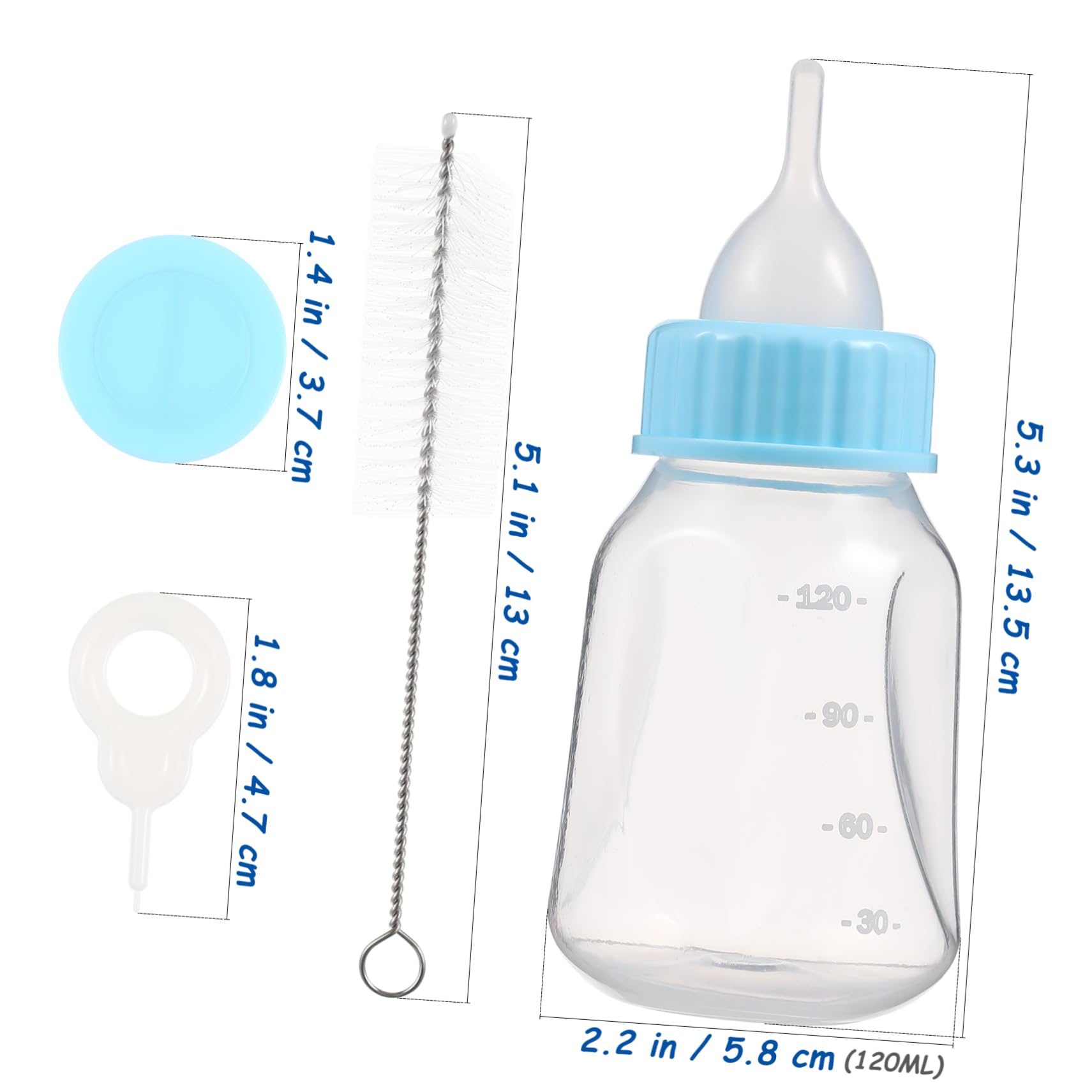 Hohopeti Animal Nursing Bottle Set 120ml Cat Feeding Feeder Plastic Pet Nursing Kit Easy to Carry