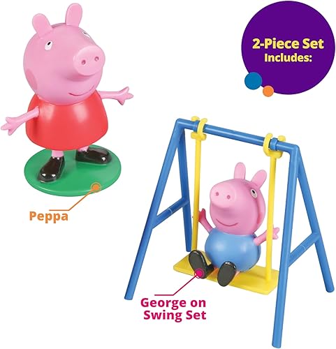Vista 3 de DecoPac Peppa Pig en un Columpio Set para decorar pasteles con glaseado