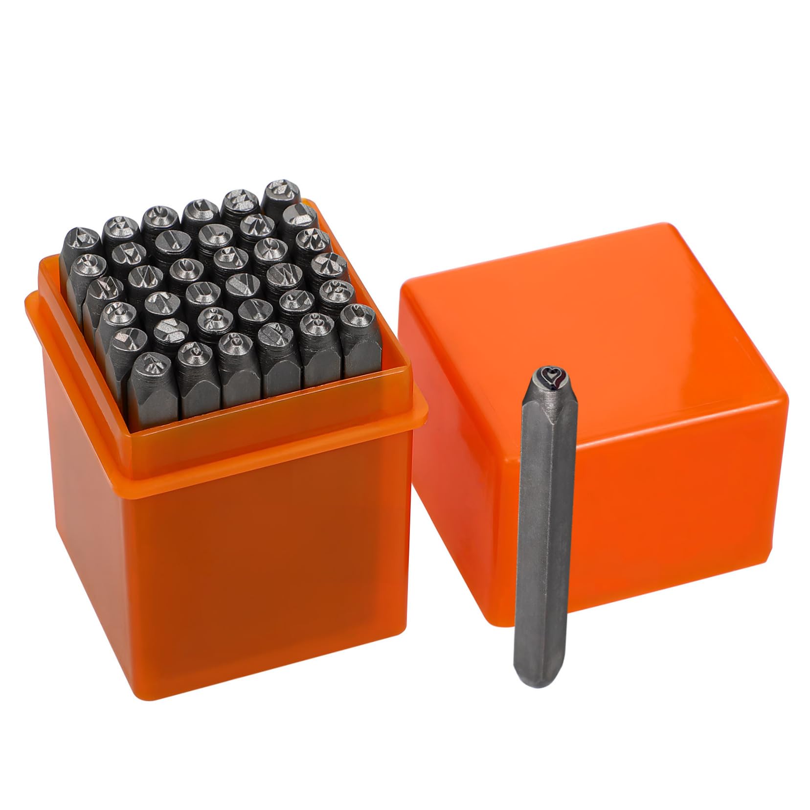 Housoutil 1 Set Set di Timbri in Acciaio Francobolli per Timbratura Premere Nome Alfabeto Timbro di Lettera Numero Costume Mestiere Punch Creazione Timbro Numerico Acciaio al Carbonio