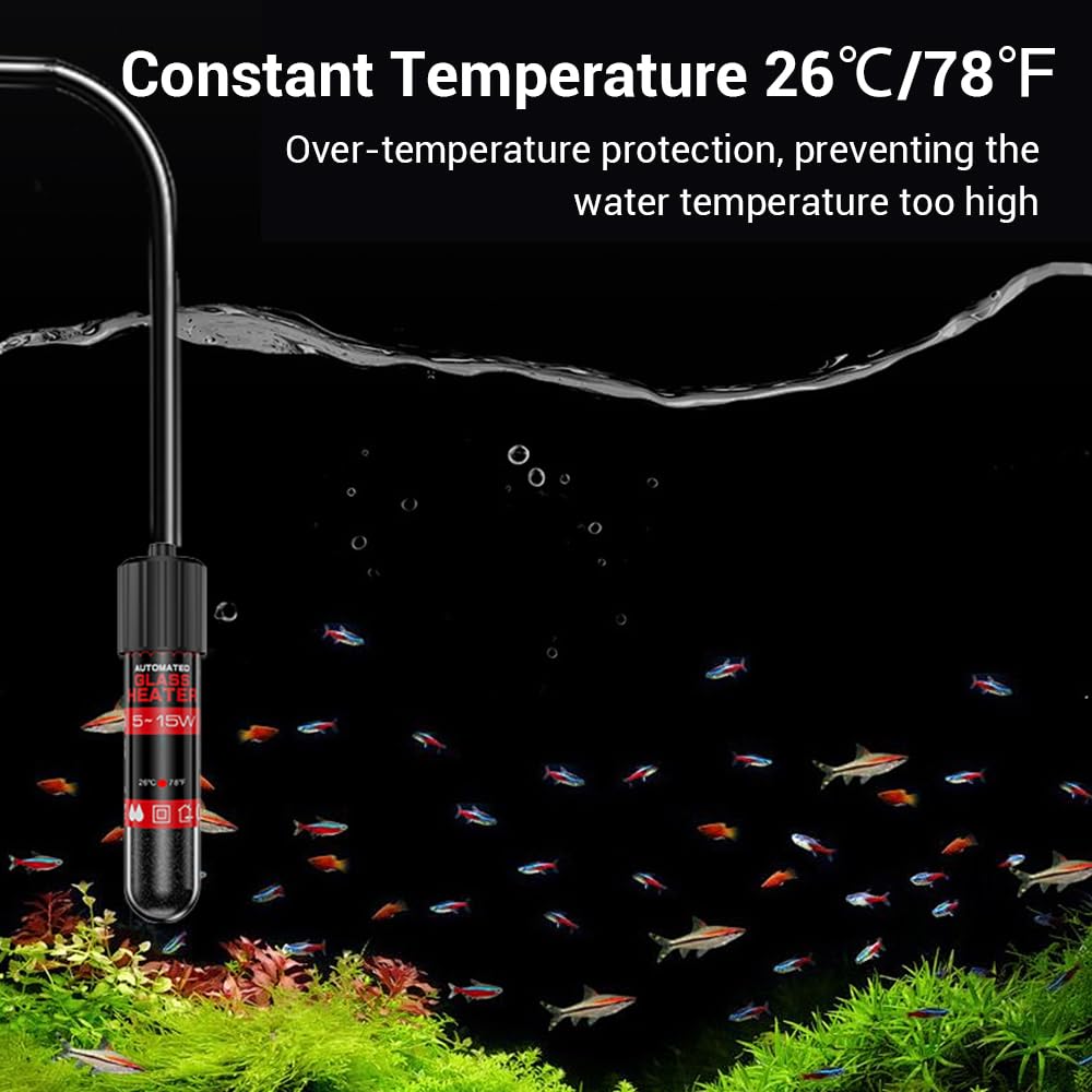 MiOYOOW Aquarium Heater, 200 W, Submersible Heater, Energy Saving