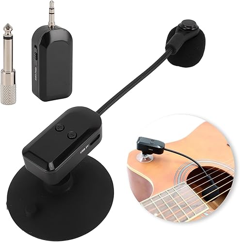 Micrófono de guitarra inalámbrico 2.4G, receptor de recogida de condensador de instrumento y sistema transmisor para guitarra clásica y acústica