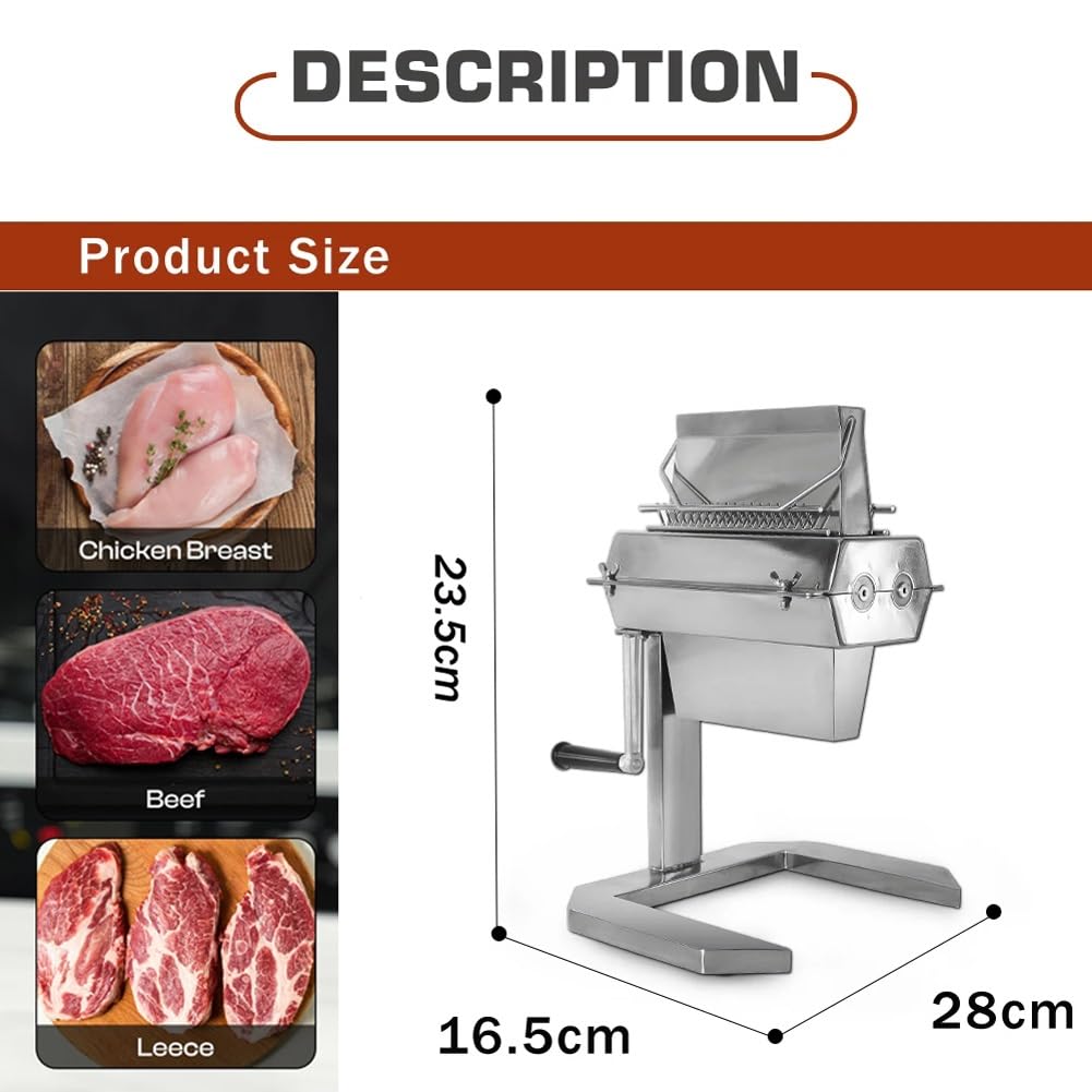 Batticarne manuale in acciaio inox, per bistecche, manzo, tacchino, pollo, maiale, efficiente strumento per la preparazione della carne