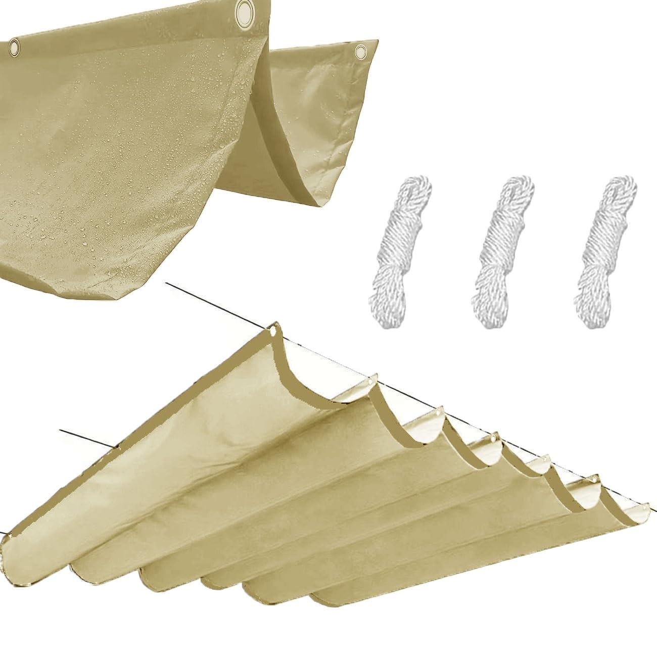 Voile d'ombrage pour pergola et balcon 85x310 cm store jaune sable