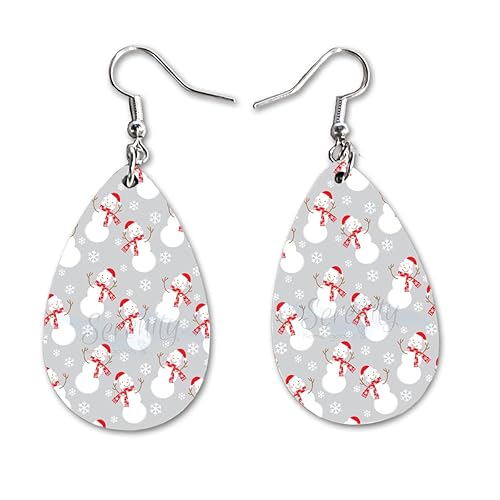 Miniatura 19 de Adorable Snoman Dangle Earrings Set Lightweigh Christmas Winter Jewelry Jewelry Earings Double Sided Print