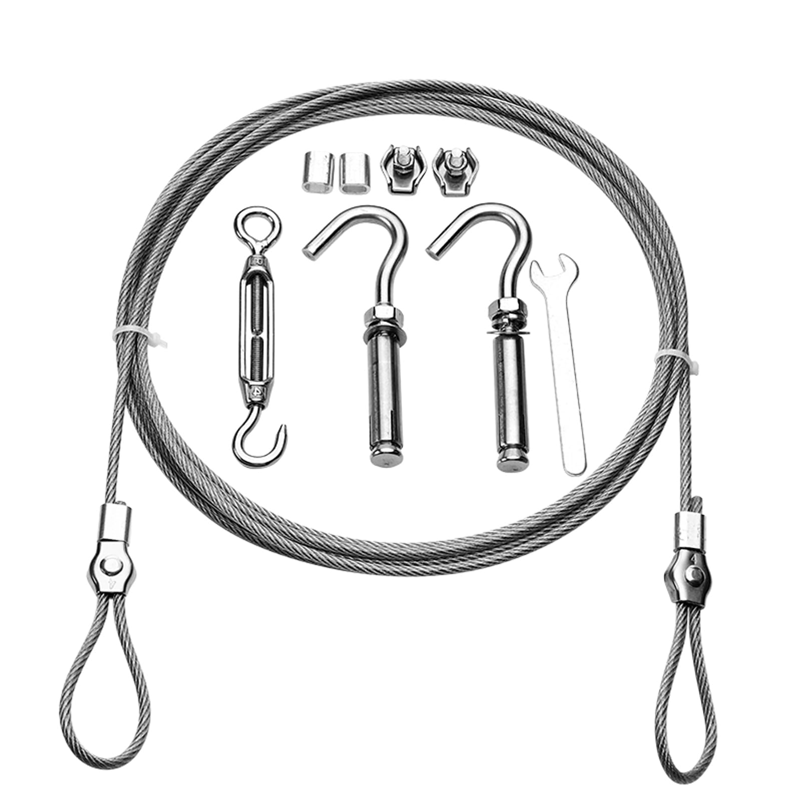 Tensores Cuerda de Tender de Acero Inoxidable 304 revestida de PVC, diámetro de 4 mm, Resistente, Cuerda de Alambre, Adecuada for Exteriores e Interiores, Longitud de 9 Metros(9 Meter)
