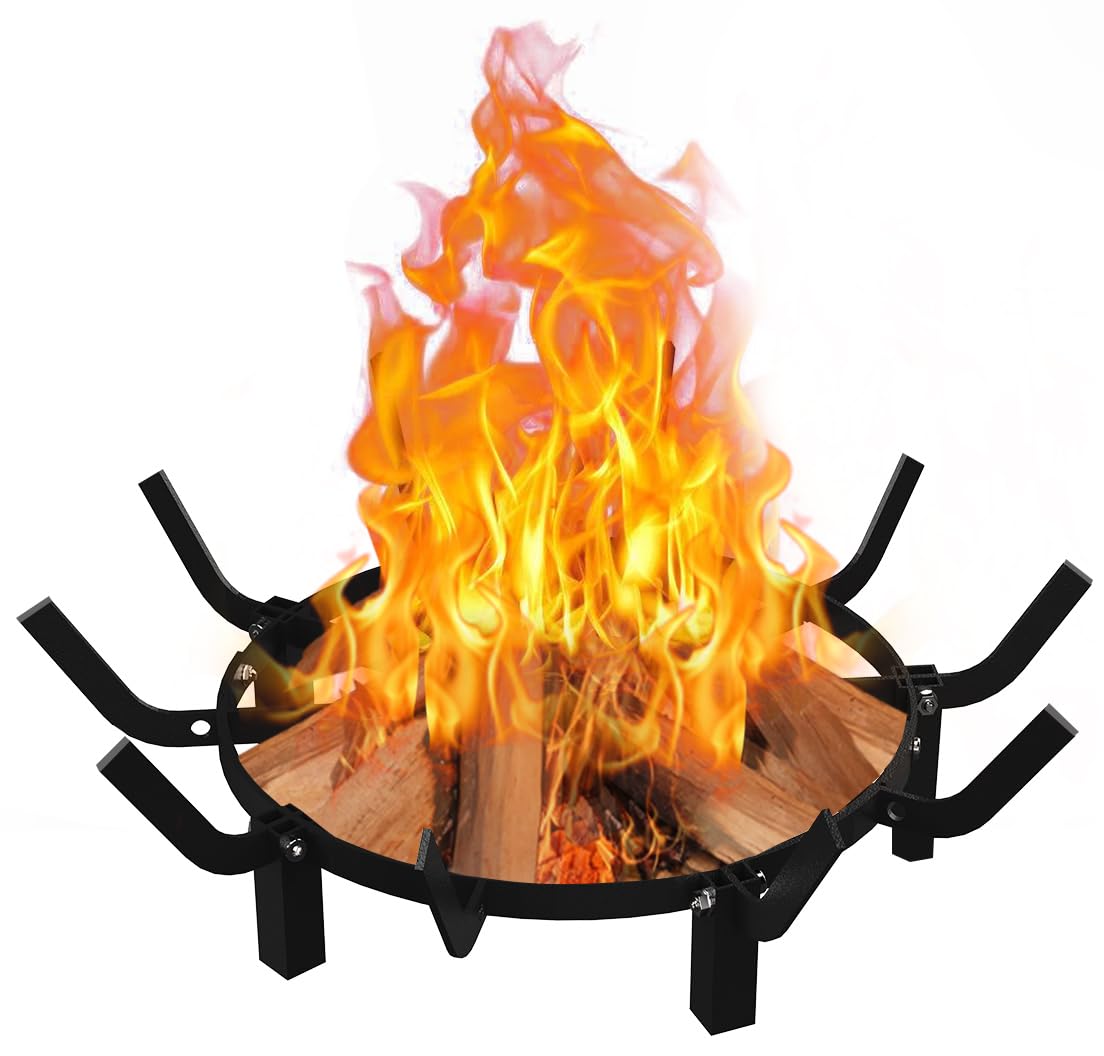 Amazon.com: Mondazie 24 Inch Round Fire Pit Grate with 10 Bars for ...