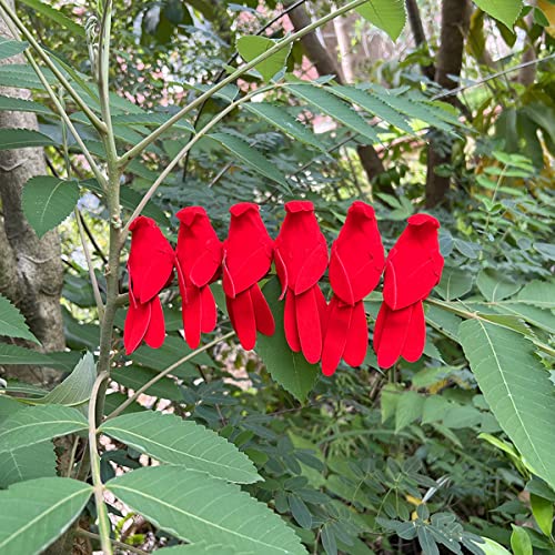 Red Cardinal Clip On Birds For Christmas Tree Decoration Ornaments Artificial Foam Birds For Xmas Festival Party Decor (W/Clip 6Pcs) #TOP6