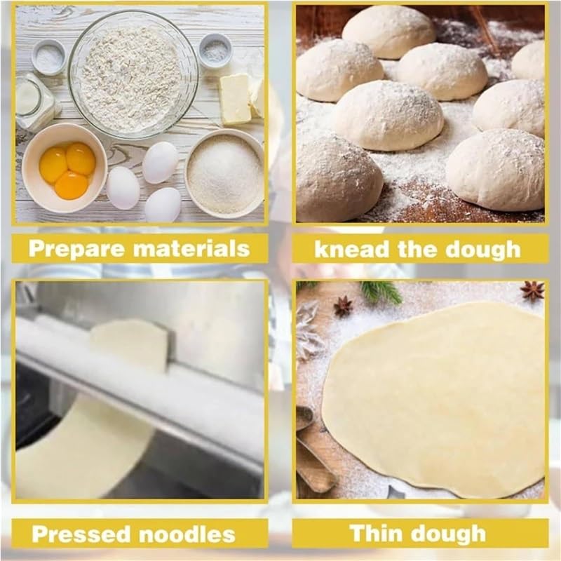 Laminatrice for pasta pieghevole, Macchina manuale for riavvolgere i fideos, Acciaio inossidabile for alimenti, Prevenzione dell'ossidazione, Utilizzo nei croissant(Rs101)