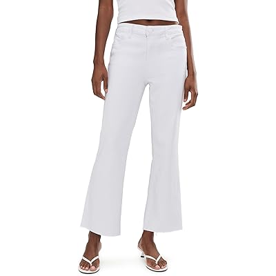 Брюки KUT from the Kloth Kelsey High-Rise Ankle Flare With Raw Hem in Optic White