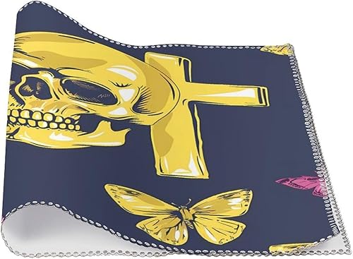 Miniatura 3 de Crosss Skull Navy Placemats Set of 6 Resistant Table Mats Washable Place Mats for Dinner Party Table Decoration