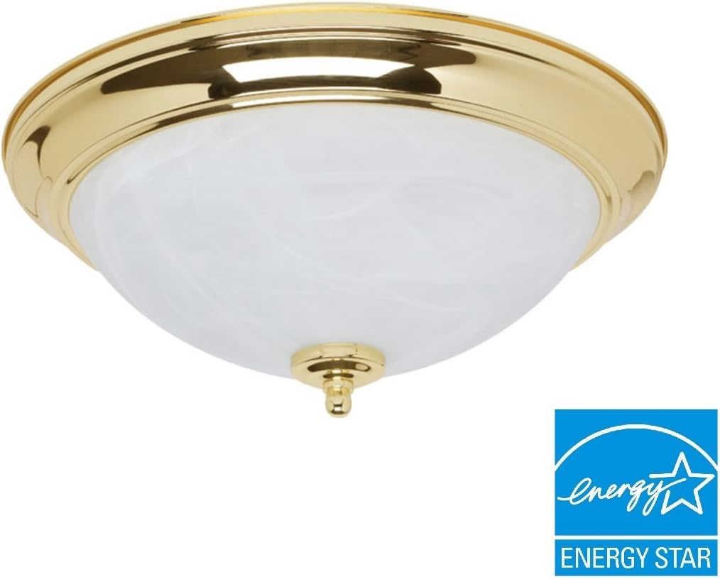 Good Earth Lighting Trieste 15-inch Direct Wire Flush Mount Light, Polished Brass