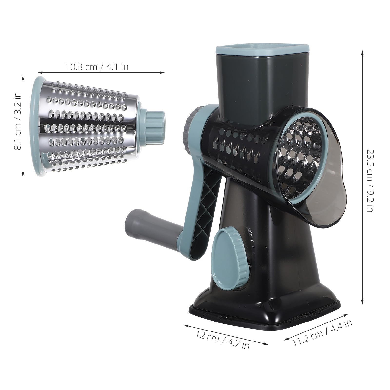 ifundom Rallador Cortador de Verduras Multifuncional Manual con Manivela, Diseño Compacto de Acero Inoxidable para Uso Diario en Cocina Familiar