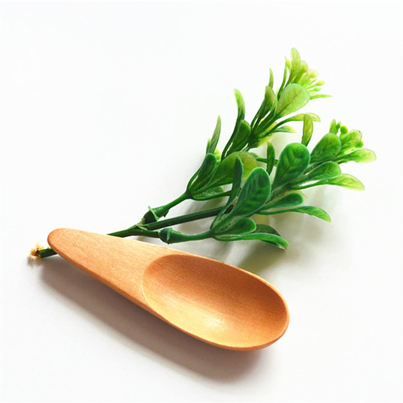 JINGYAN Cucchiaini da tè Wood Mini Tea Spoon Condiment Scoop Flatware Coffee Small Sugar Kitchen Gadgets