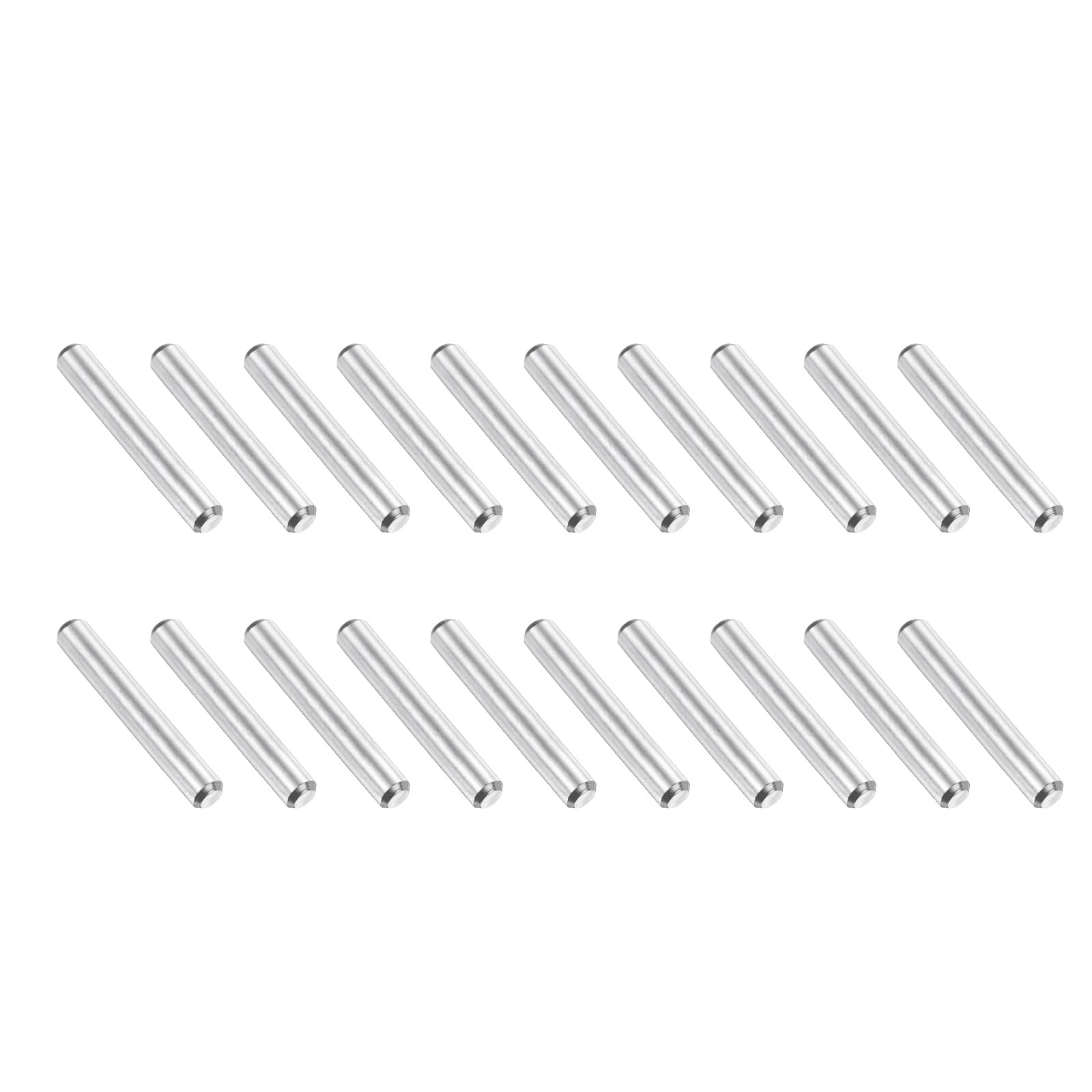 PATIKIL 20 Pcs Marine Grade 316 Stainless Steel Dowel Pins, 3mm x 20mm Round Metal Rods Linear Rail Rod Shaft Solid Bar Stock for Pegs Support Shelves DIY Craft Gear