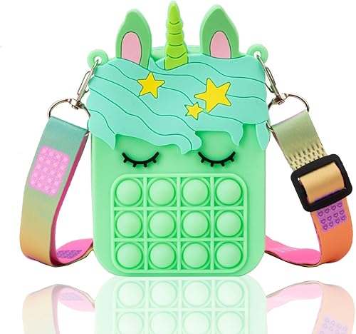 civan Pequeño bolso para reventar burbujas, bolsas de color verde menta, juguetes para niños y niñas, bolso de unicornio para niñas y mujeres, bolsa disponible en Yaxa Colombia
