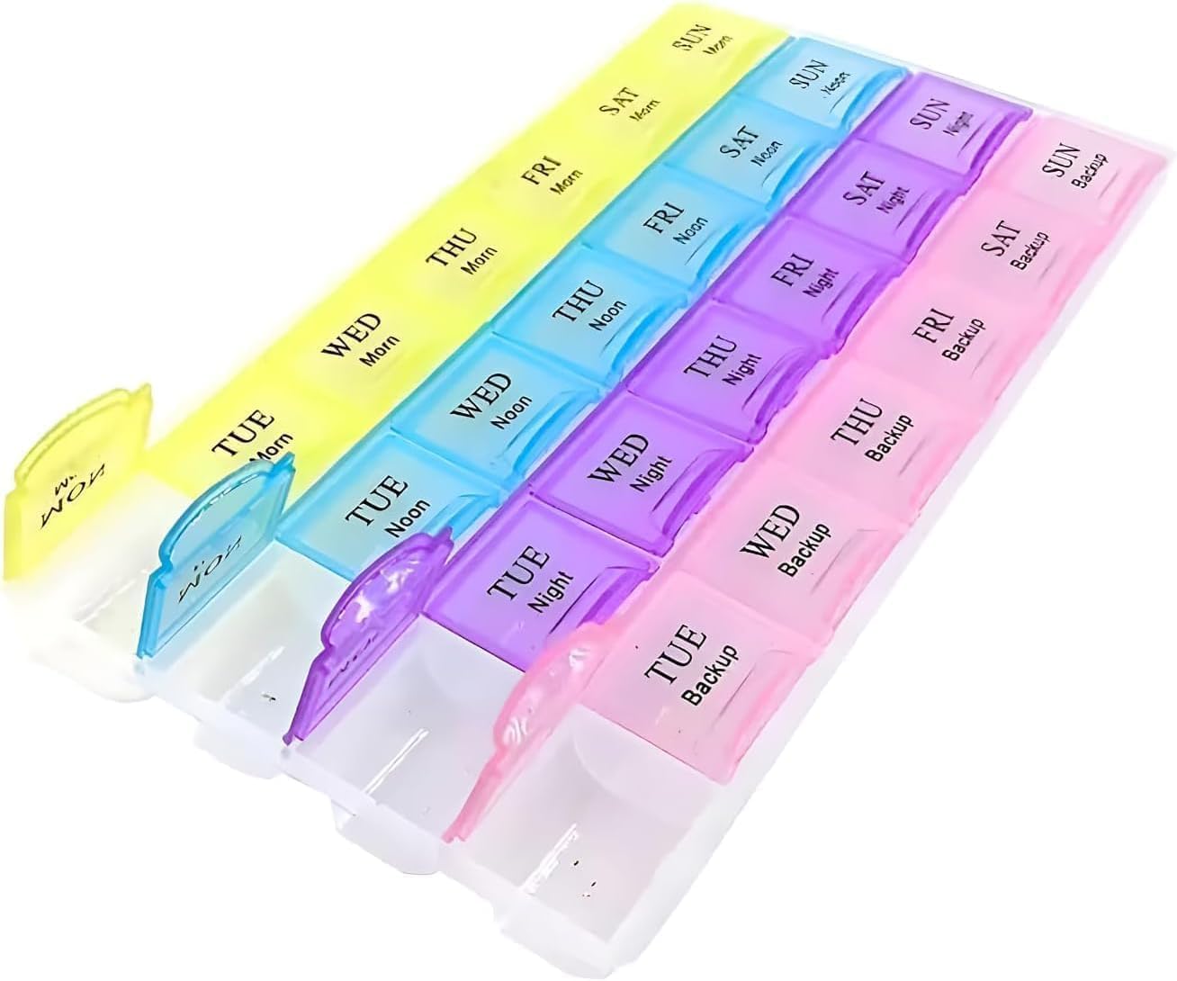 Pill Medicine Organizer Reminder Storage Box 28 Days or 4 Weeks, Pack of 1 / Weekly Pill Box 7 Day 28 Compartments Tablet Organiser-image-15