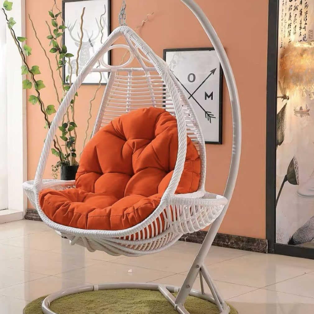 LXJBBD Swing Chair Cushion For Garden Patio Rattan Swing Chair, Egg Shaped Hammock Chair Cushion For Outdoor/Indoor Furniture Decoration(Not Include The Wicker Chair, Only Cushion)