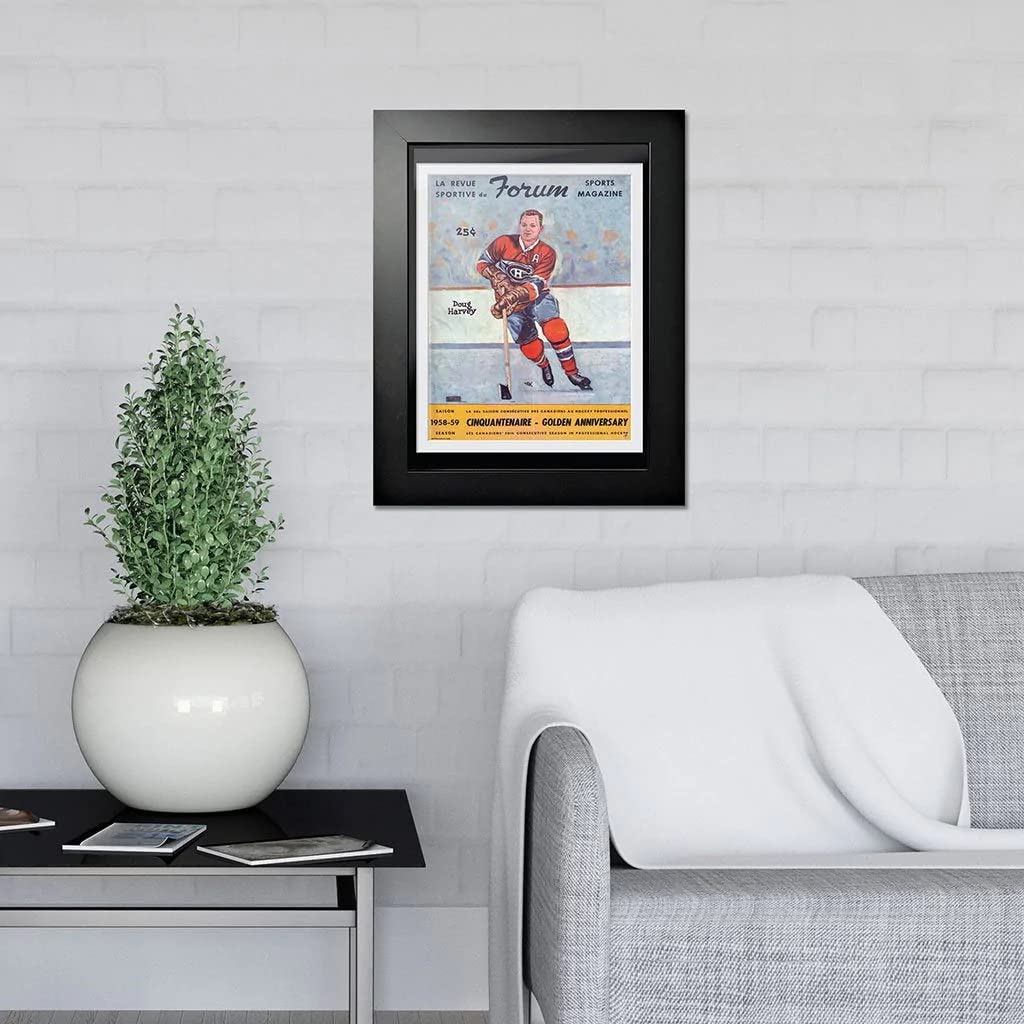 Montreal Canadiens Program Cover - Forum Sports Magazine Doug Harvey 1958 12x16
