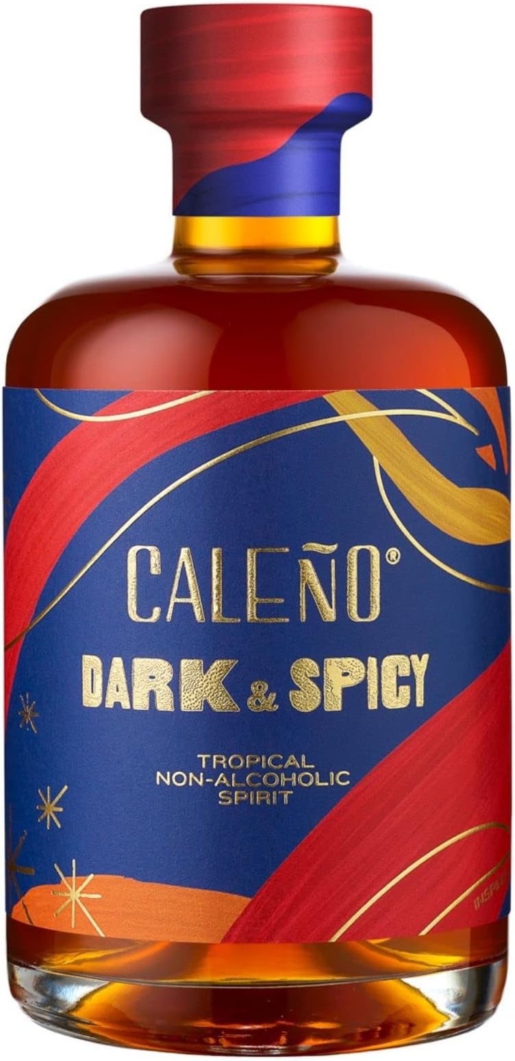 Caleño Dark & Spicy Tropical Alcohol Free Rum 500ml | Created Using Pineapple, Coconut, Ginger & Vanilla | Non Alcoholic Tropical Rum Alternative | Sugar Free, Gluten Free & Vegan Friendly