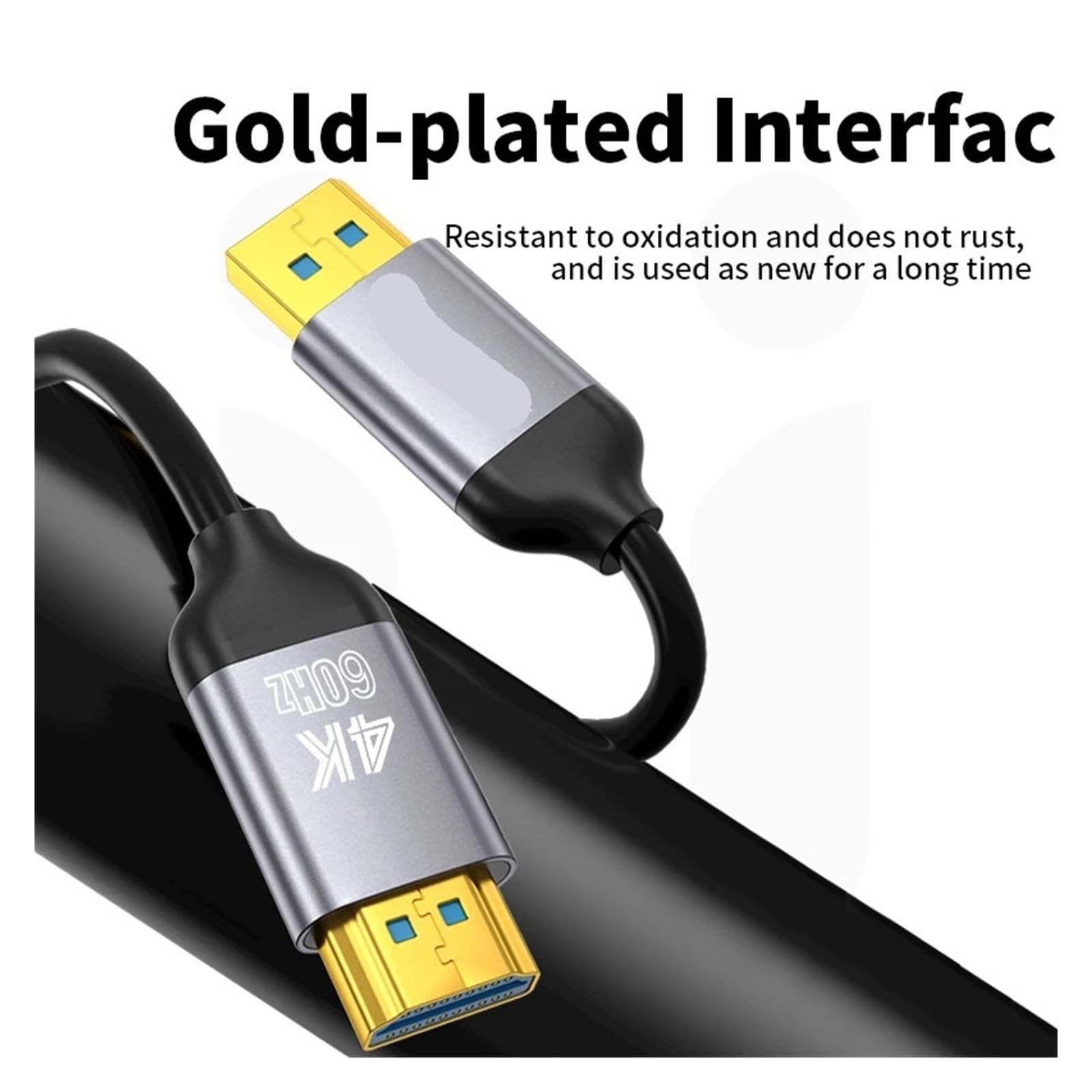 Câble De Connexion Audio-vidéo HDR Dynamique 4K 60Hz DisplayPort Vers HDMI, Câble De Connexion Audio-vidéo DP Vers HDMI for HDTV, PC, Moniteur, HUB(DP to HDMI Cable-2m)