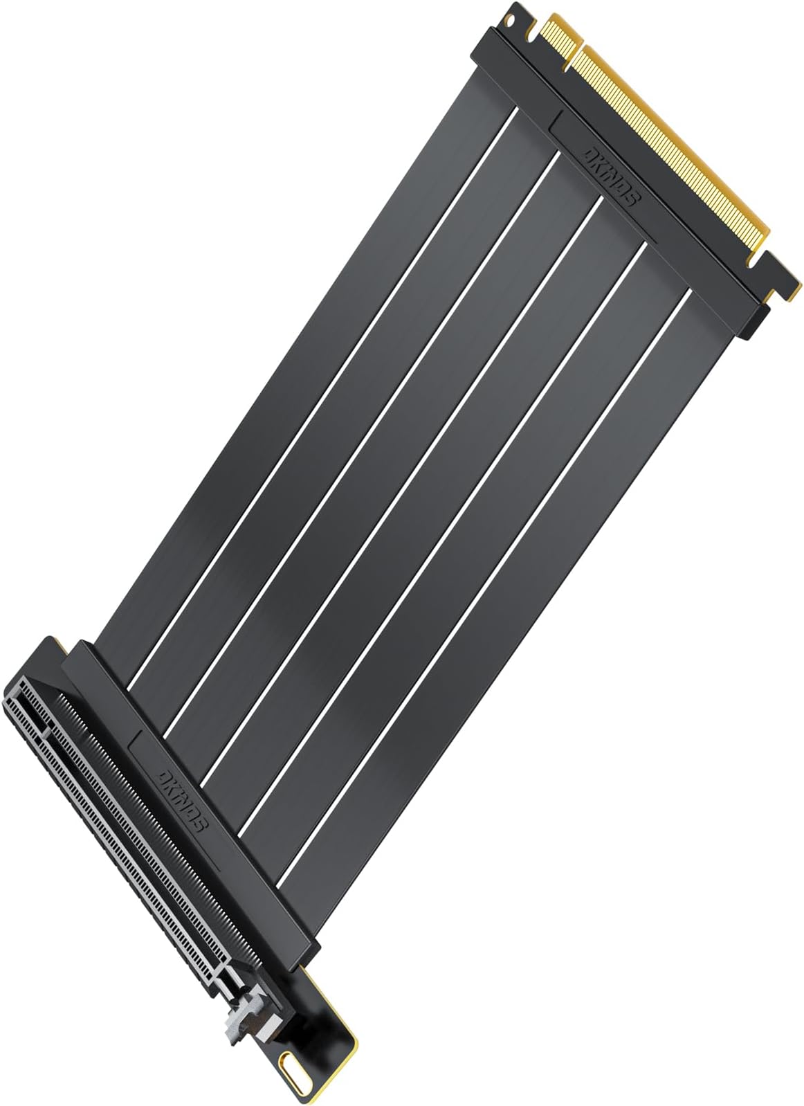 Okinos, PCI-E 4.0 Riser Cable, Compatible with RTX4090, RTX4080, RX7900XTX, PCIe 4.0 x16 High Speed Flexible Extender Card Extension Port 90 Degree Adapter, 150mm Black