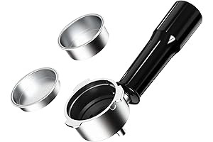 Portafilter: 51mm Three-Ear with Single and Double Filter Baskets Compatible with Frossvt...
